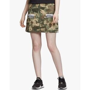 Adidas Original Womens M Logo Camo Ripstop Mini Skirt Patch Pocket ED7456 RYV